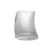 Saftgetränkebecher Mode Gebogene Form Glasbecher Kaffeetasse Transparente Gerippte Trinkgefäße für Partys Veranstaltungen