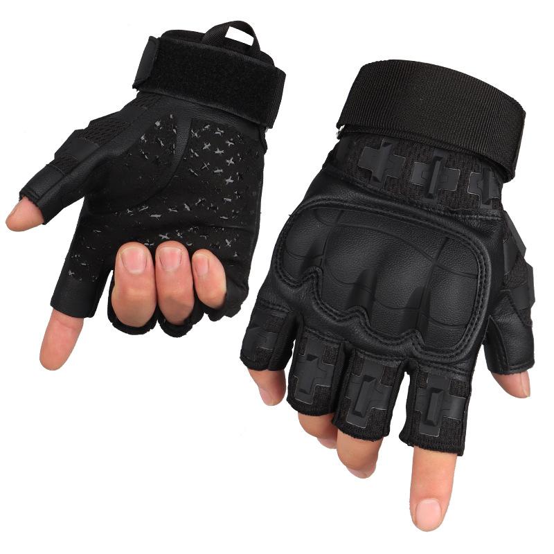 

Half Finger Tactical Gloves Camouflage Anti-collision Shell Protective Exoskeleton Soft Leather Non Slip Wear Resistant Outdoor Sports Cycling Gloves M