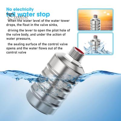 Float Valve Water Valve Stainless Steel Fully Automatic Water Level Control Save Water Auto Shut Off Ball Mini Float Valve for Water Tanks Pools