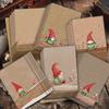 12pcs (6 Envelopes +6 Cards) /24pcs (12 Envelopes +12 Cards) Christmas Greeting Cards Featuring  Wearing a Red Hat  Postcard