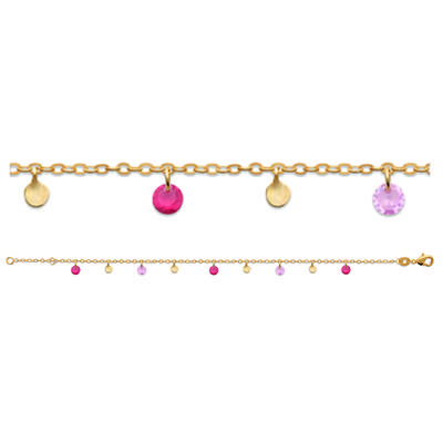 [R5758] - Βραχιόλι Επιχρυσωμένο 'Sissi' ροζ χρυσό - 4 χιλ.