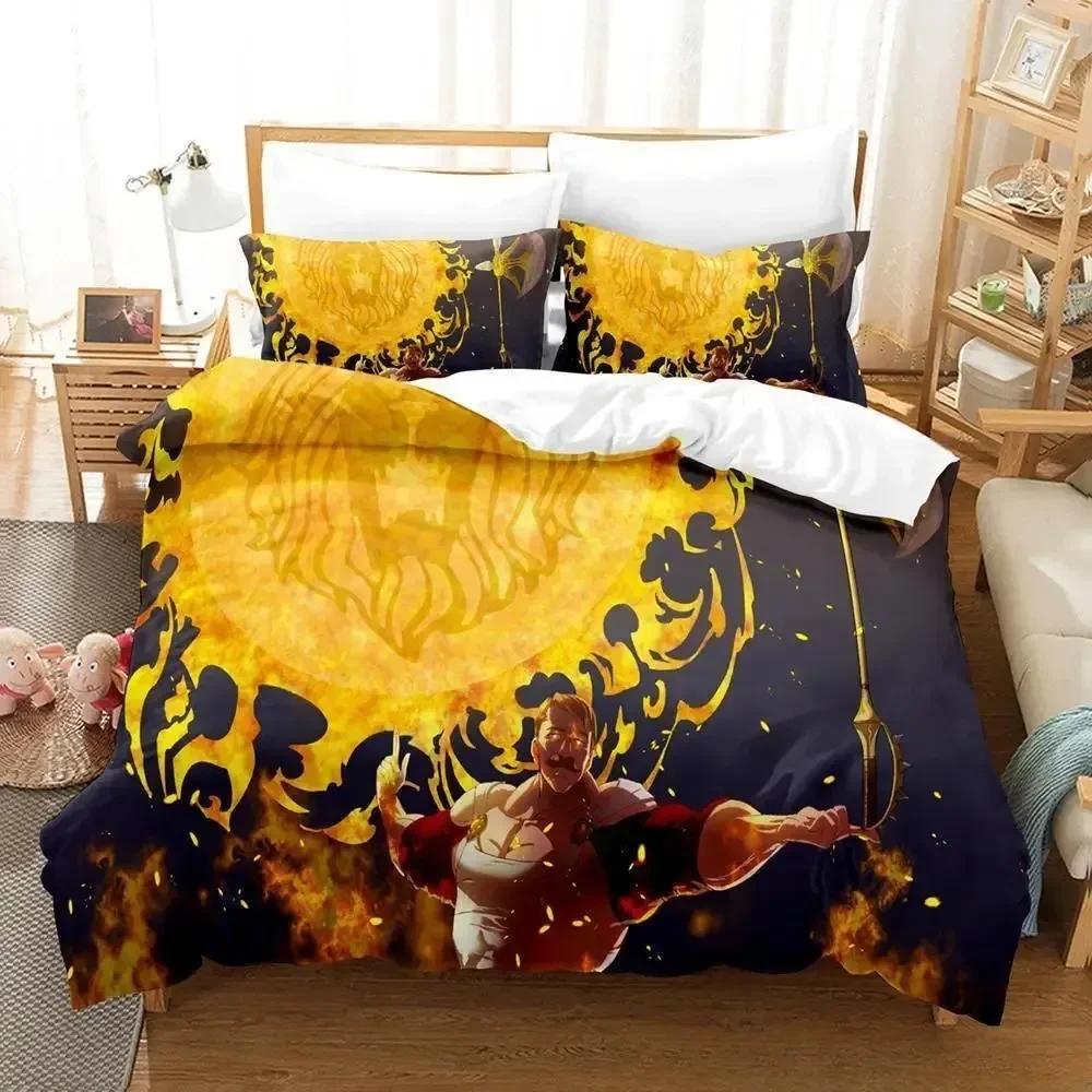 Escanor The Seven Deadly Sins Bedding Set Single Twin Full Queen King Size Bed Set Adult Kid Bedroom Duvet Cover Sets 3D Anime