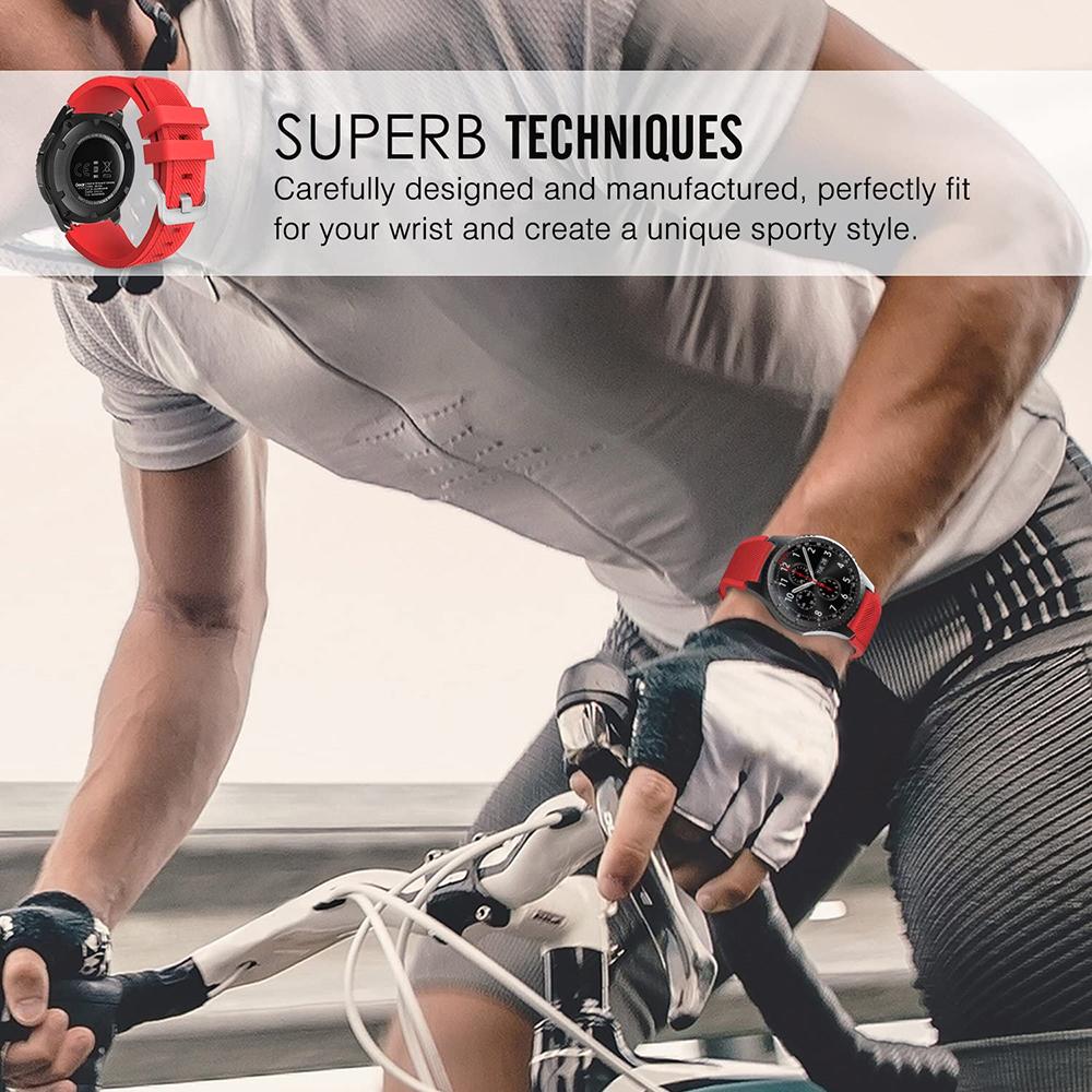 Classic 22mm Silicone Band for Samsung Watch 3/Gear S3 Frontier/Huawei Watch 3/3 Pro/GT/2 Sports Wristband for Amazfit GTR/Stratos/Pace