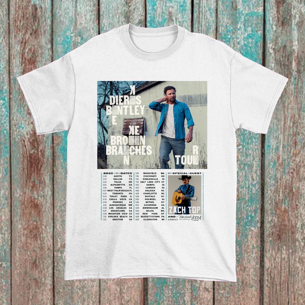 NEW Dierks Bentley 2025 Broken Branches Tour T Shirt White All Size KK270 Unisex T-Shirt XXXL