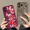 Pink Butterfly Case For iPhone 17 Pro Max Case iPhone 16 15 14 13 Pro Max 11 17e 16e Shockproof Bumper Soft Silicone Phone Cover Cases