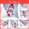 Cozy 18" Christmas Cushion Cover Featuring Cute Santa Claus And Snowman For Holiday Charm