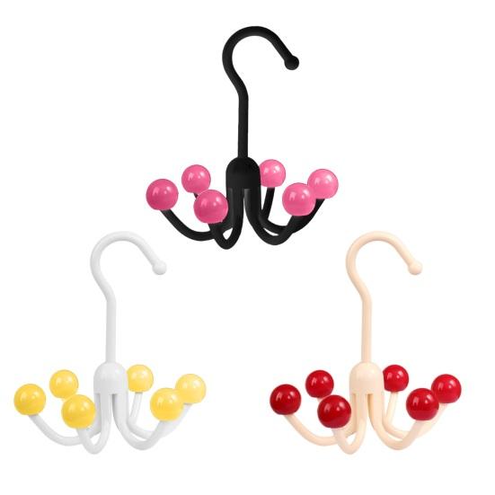 Clothes Hooks with 6 Claws Strong Load-bearing 360-Degree Rotatable Easy to Install Underwear Bags Hanger Closet Organizer