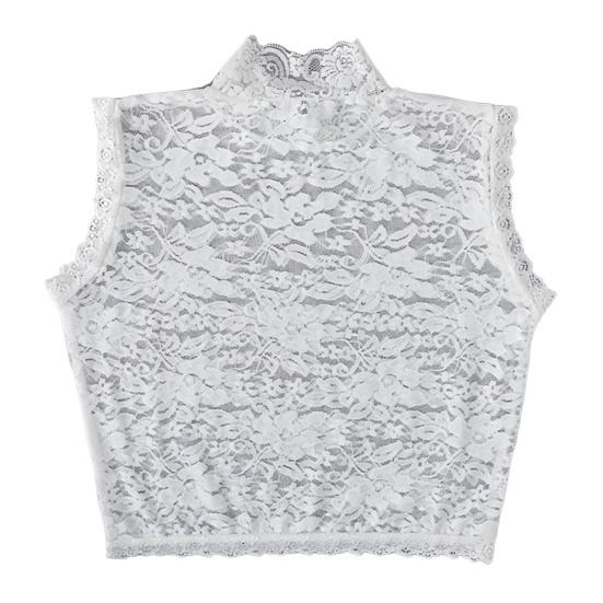 Fake Collar Turtleneck Hollow Out Flower Embroidery Detachable Shirt Design Clothing Accessories Breathable Lady Shirt Lace False Collar for Daily