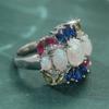 Elegant Inlaid Imitation Opal CZ Women's Ring Exquisite CopperColor Geometry Daily Wear Party Jewelry Anniversary Gift