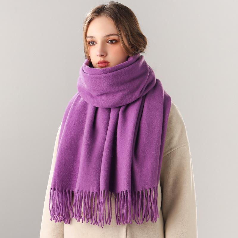 Pure Wool Scarf Winter Men and Women Senior Couple Grey Scarf Shawl Gift Boyfriend Birthday Gift