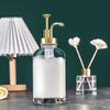 2 Stück Flüssigseifenspender 500 ml Klares Glas Nachfüllbarer Flüssig-Handseifenspender für Badezimmer Küche Gold