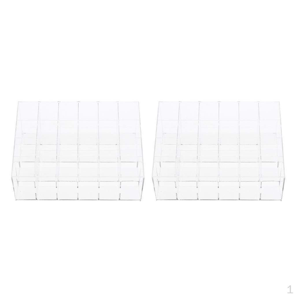 24 Slots Holder Display Cosmetic Organizer Makeup Case Box