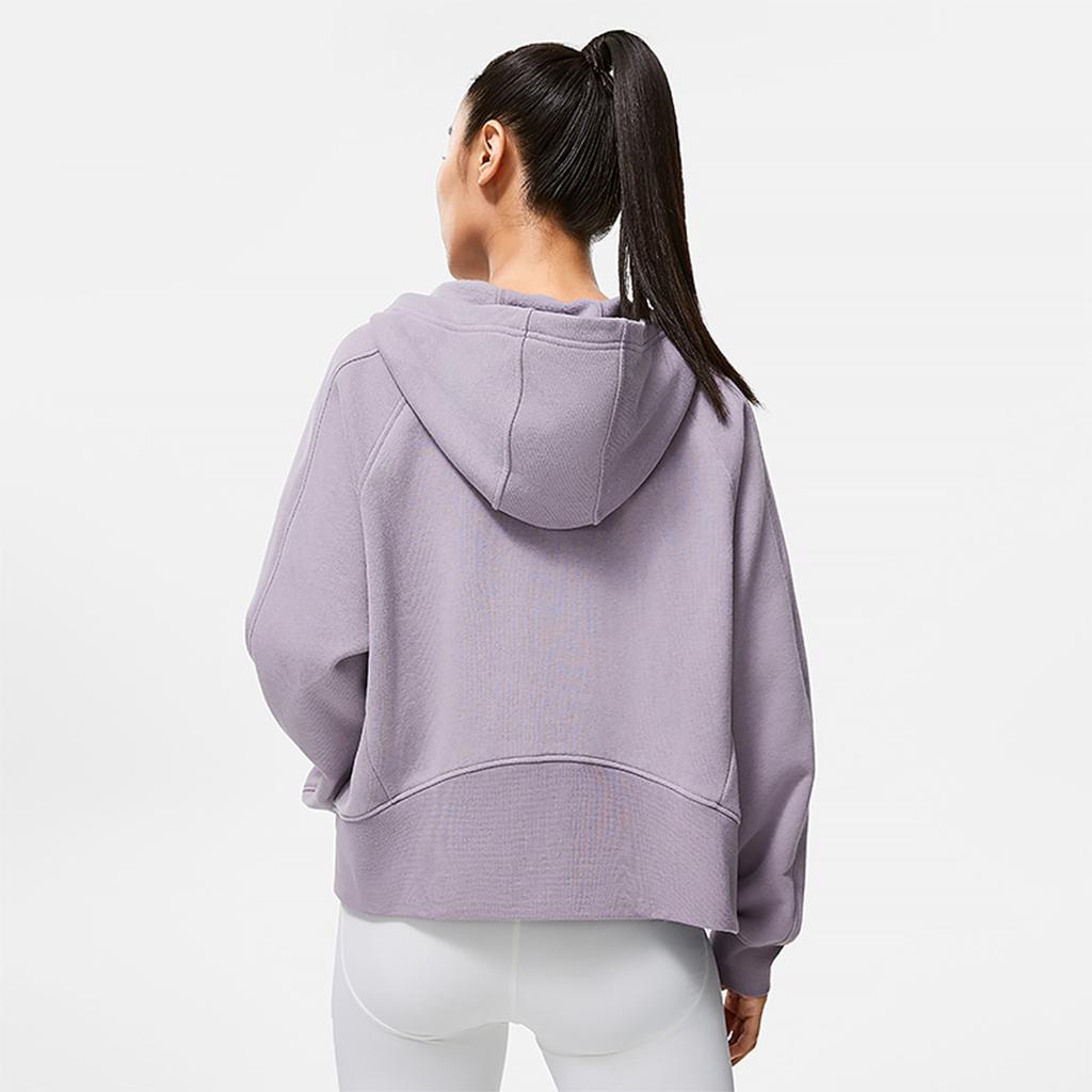 Lining Fitness Series Solid Color Casual Hooded Cardigan Long Sleeve Sweatshirt Women Sweatshirt Lobelia-Purple AWDT802-3