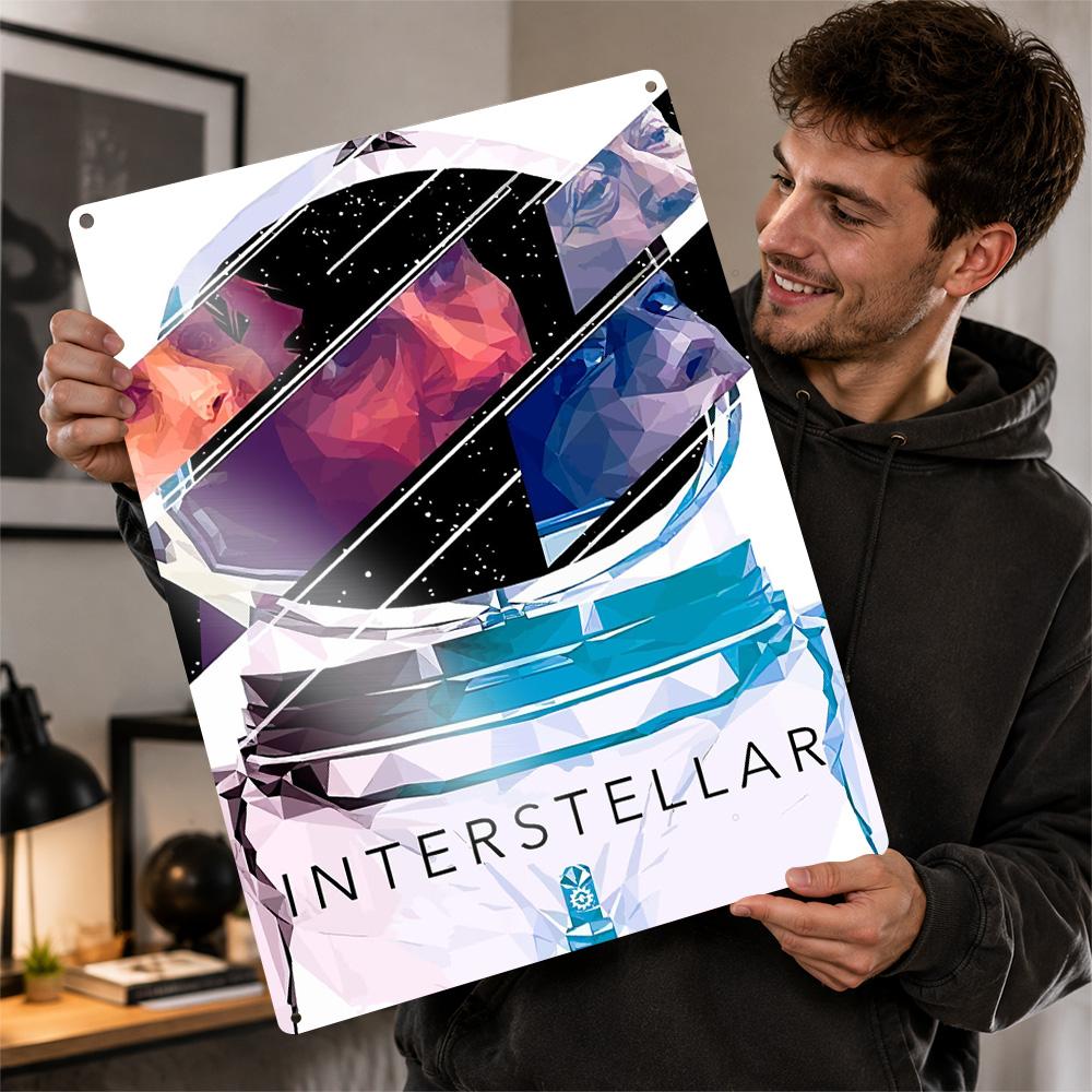 Interstellar Personalized D Textured Metal Poster Wall Art Tinplate Sign for Decor Living Room Interior Decoration Wand Deko