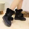 Neue Damen Pelz Fleece gefütterte Thermische Flache Schneeschuhe Bequem Leicht Winter Warm halten Bootsschuhe Slipper Schuhe