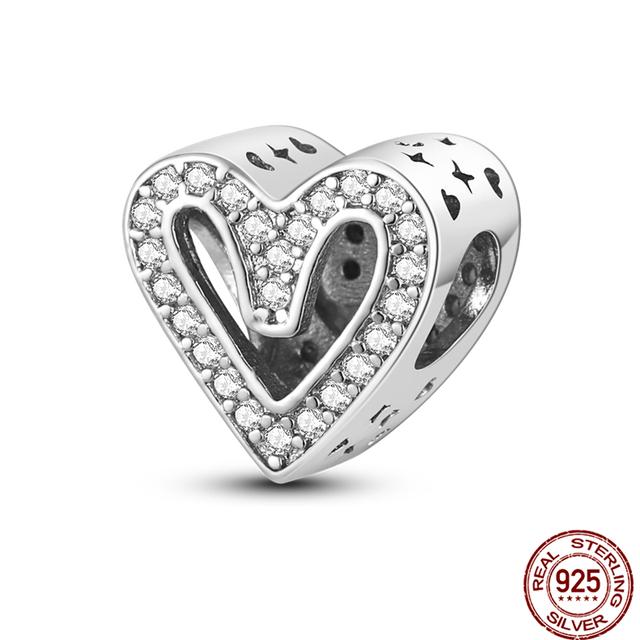 925 Sterling Silver Angel Mom Family Love Heart Series Beads Fit Original Fasion Charms Bracelets Women DIY Jewelry Gift