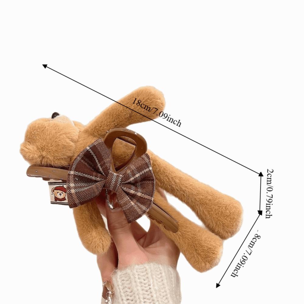 Exquisite Elegant Bear Hair Clip Sweet Lovely Cartoon Hair Claw Versatile PC Cute Hair Accessories Children's Hairpin
