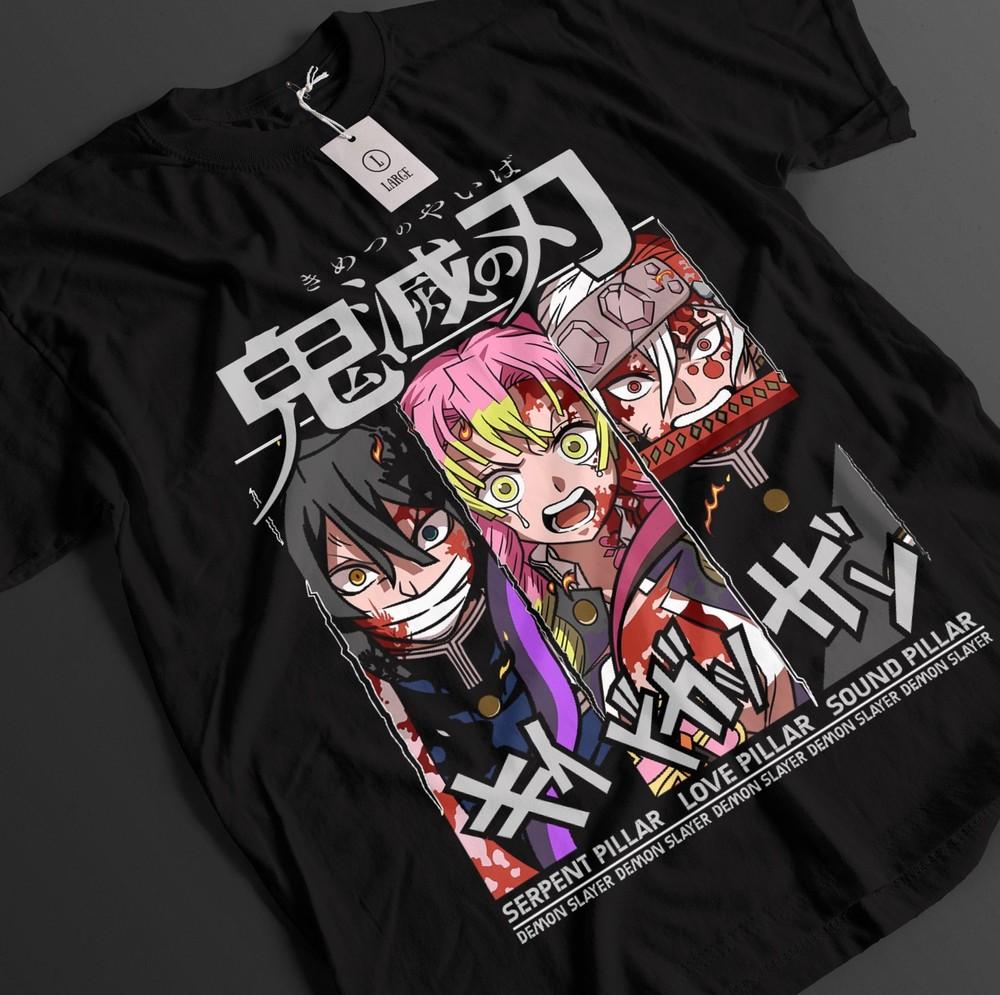 

Demon Slayer Shirt Obanai Mitsuri T-Shirt Tanjiro KNY Anime Zenitsu Muzan Tee L