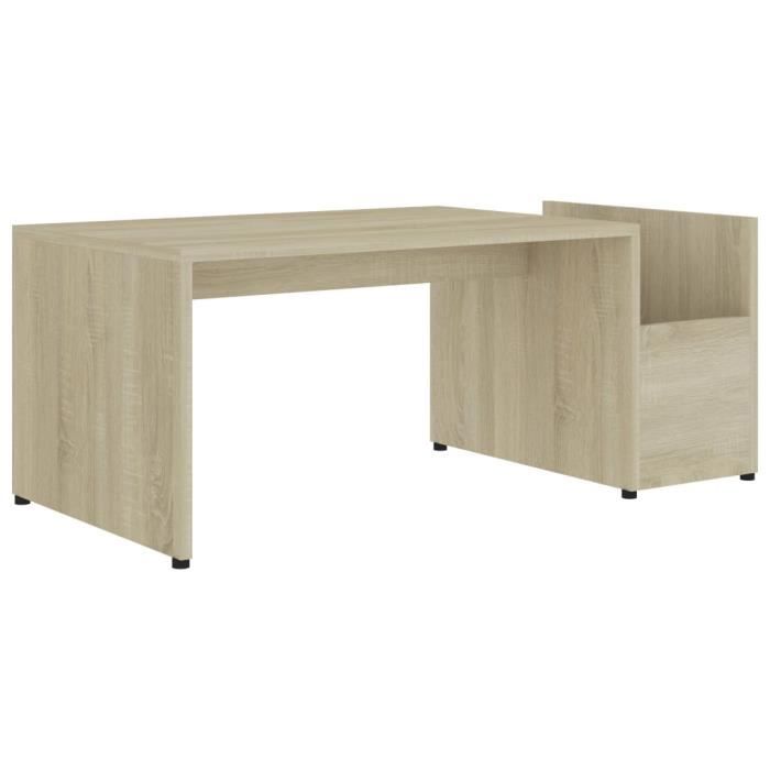 Table basse - vidaXL - Chêne sonoma - 90x45x35 cm - Aggloméré - Design contemporain