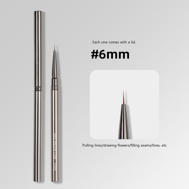 6/9/12/15/18Mm Nail Liner Brush Set Handle Nail Art Pen Brush Drawing Lines Stripe Painting Flower Pen Nail Art Manicure Tools