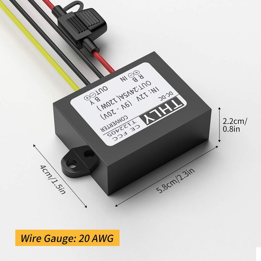 12v 24v Boost Converter, Waterproof with Fuse, DC-DC Boost Converter