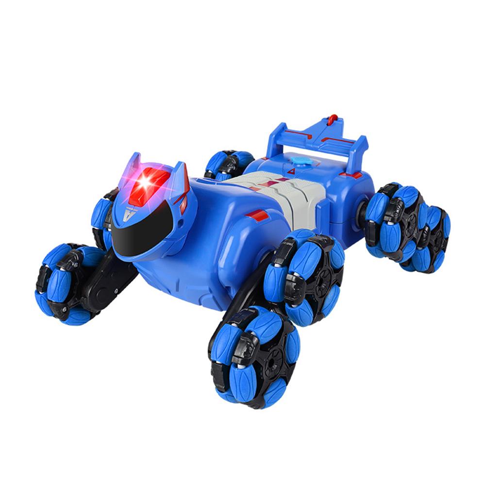 

2.4GHz 4WD Eight Wheeled Remote Control Stunt Dog with Light and Spray RC Robot Toy Dog Off-Road Climbing Car for Kids Ages 6-12 синій