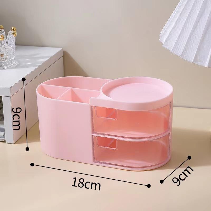 Creative Desktop Storage Box Organizer Plastic Drawer Transparent Kawaii Ins Multifunction Student Pen Holder Organizer Box Cute