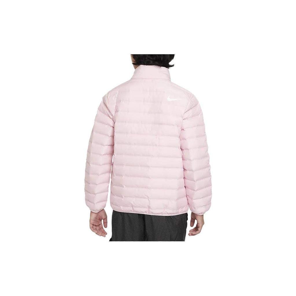 Nike Down Jacket Swoosh Color Block Stand Collar Zipper Casual Kids Jackets Pink FV2518-690