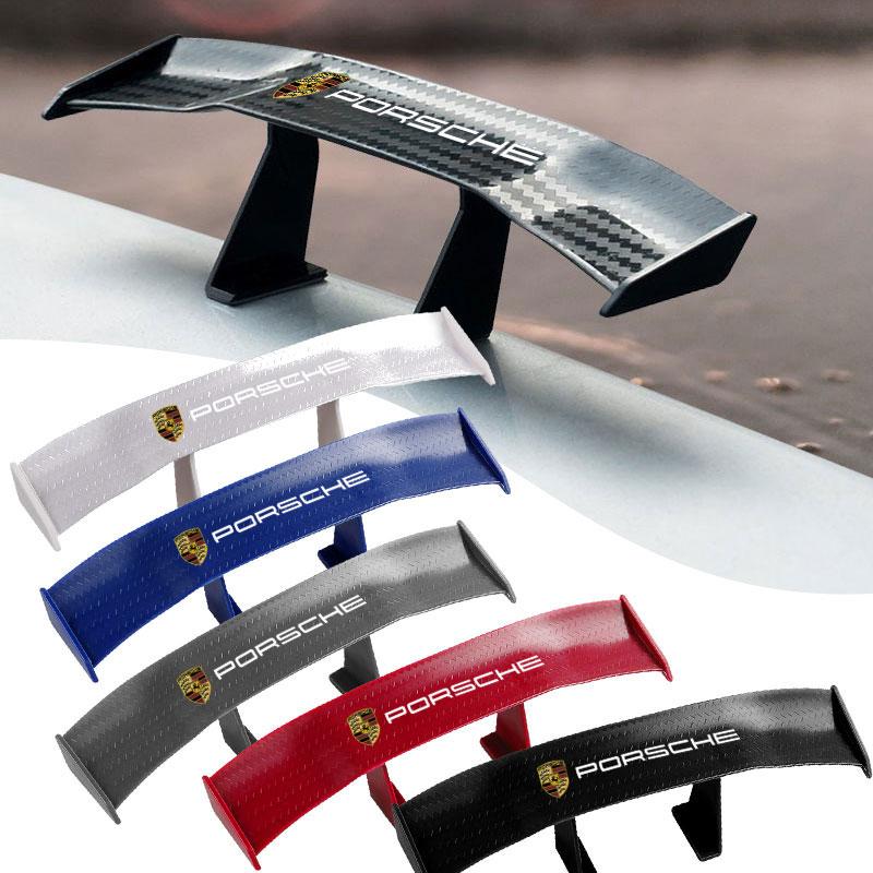 Car Rear Spoiler Mini Spoiler Wing Small Tail Emblem Sticker Decoration For Porsche Boxster Cayenne Panamera Macan Cayman 911 918 996 917 991
