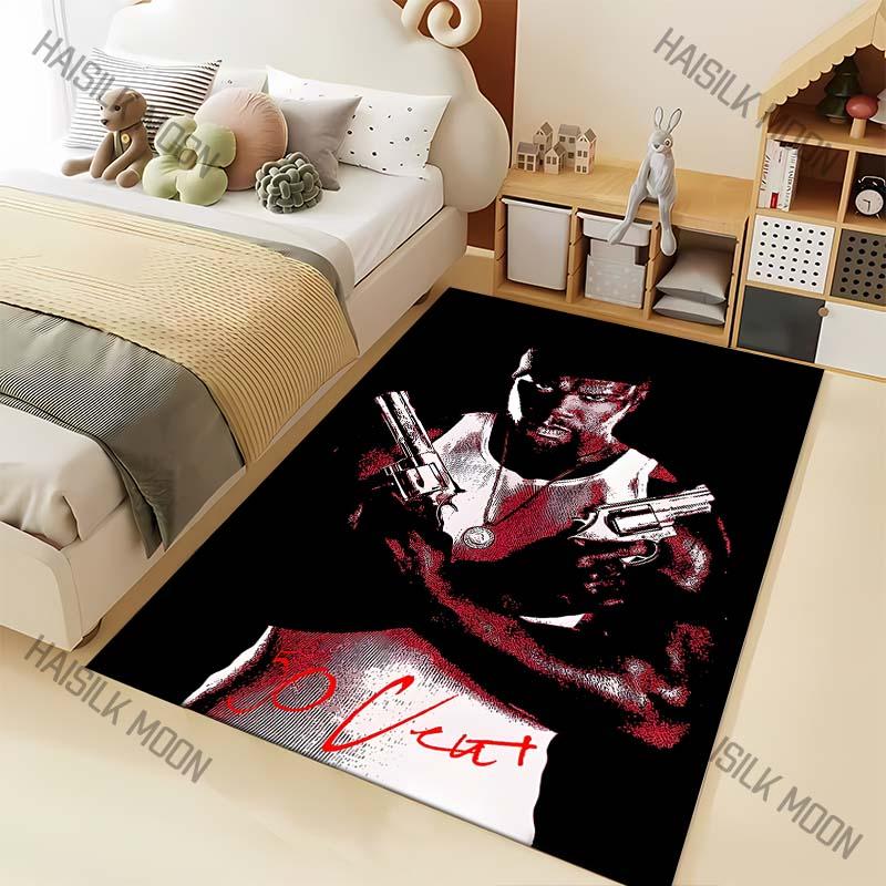 1PC Dual guns with pendant Carpet for Living Room Bedroom Sofa Home Decor Rus Non-slip Floor Mat Luxury Gift