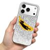 Черный кот Ленивый Банан Чехол для iphone 18 Pro Max 12 XS Max 11 16 Plus 15 17 Pro 14 13 XR Air Серебряный Блеск Трескающийся Фон