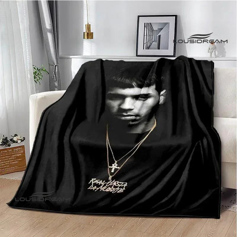 Rapper Anuel AA printed blankets Picnic blanket Flannel Warm blanket Soft Cozy Blanket Travel Blankets bed linings Birthday Gift