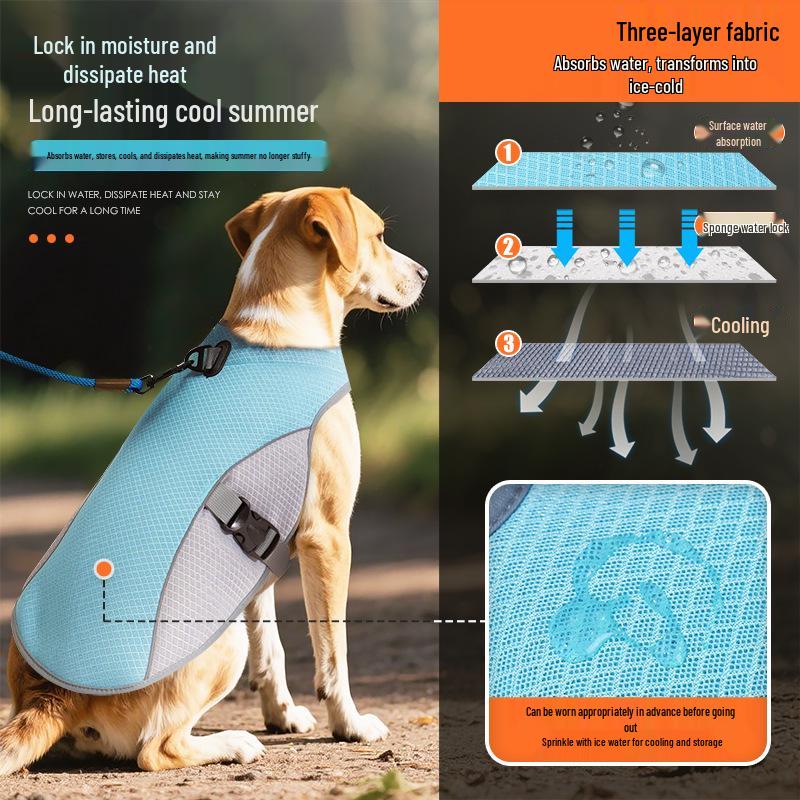 Pet Cooling Vest: Breathable, Anti-Heatstroke Dog Apparel with Reflective Strip for Summer