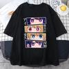 New Anime Eyes Graphic Print T Shirt Women Summer Casual Round Neck Loose Tees Streetwear Fashion Anime Harajuku T-shirts
