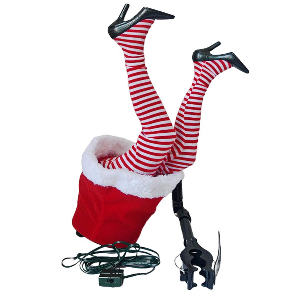 

Christmas Leg Tree Pendant Swinging Leg Xmas Tree Topper Garland Poseable Plush Leg Christmas Tree Party Home Decor