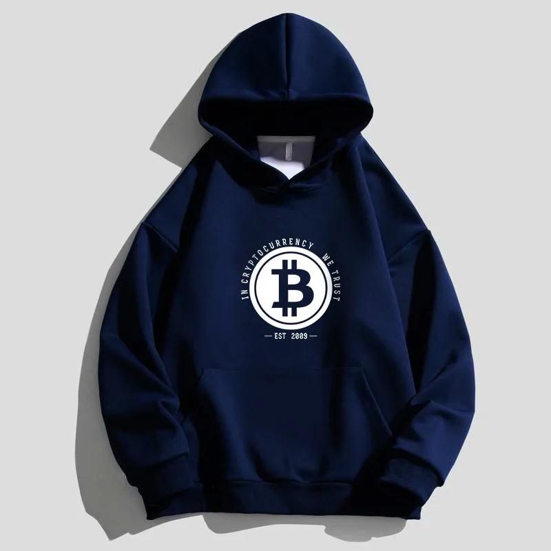 2024 Bitcoin Digital Currency Blockchain Men's Spring Luxury Casual Hoodie Casual Loose Hoodie Long Sleeved Sports Top WK