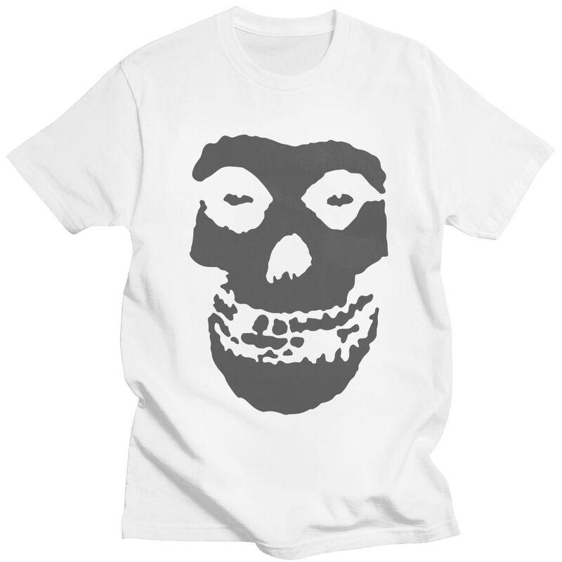 Custom Horror Punk Rock Misfits Skull T Shirt for Men Tshirt Tees Short Sleeve Tshirts Loose Fit