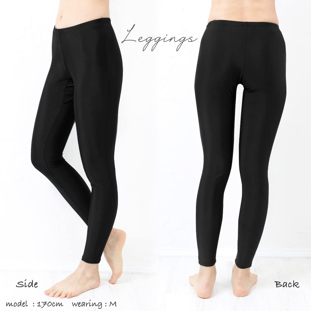 Alapolakka Rush Leggings Plus UV Size L Women's Swimsuit, Size, Protection, UPF50+, Black,