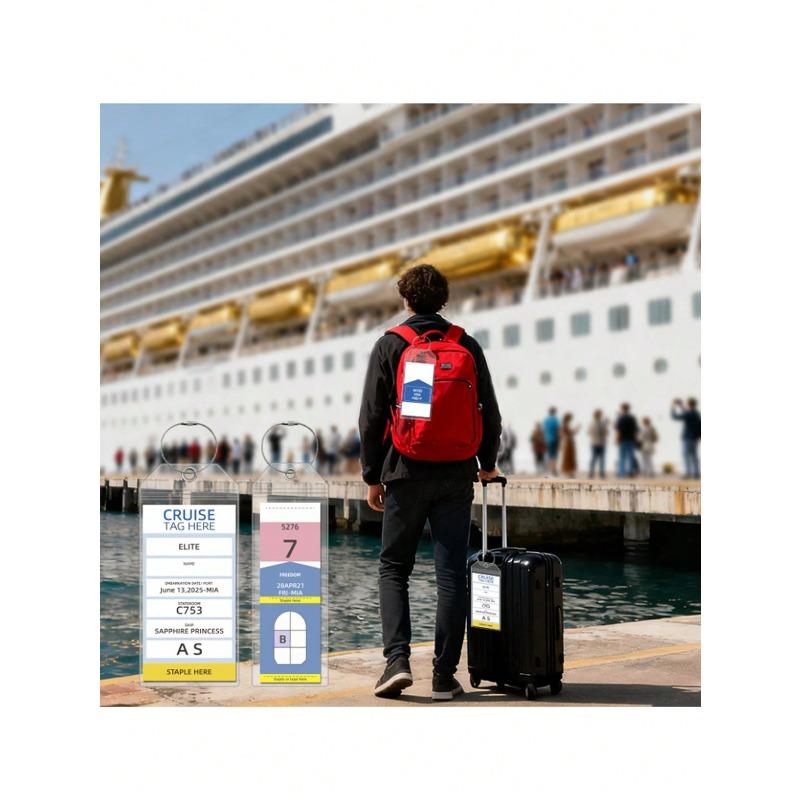 Cruise Luggage Tag Set, Includes Cruise Luggage Tag Holder, Transparent Cruise Luggage Tag