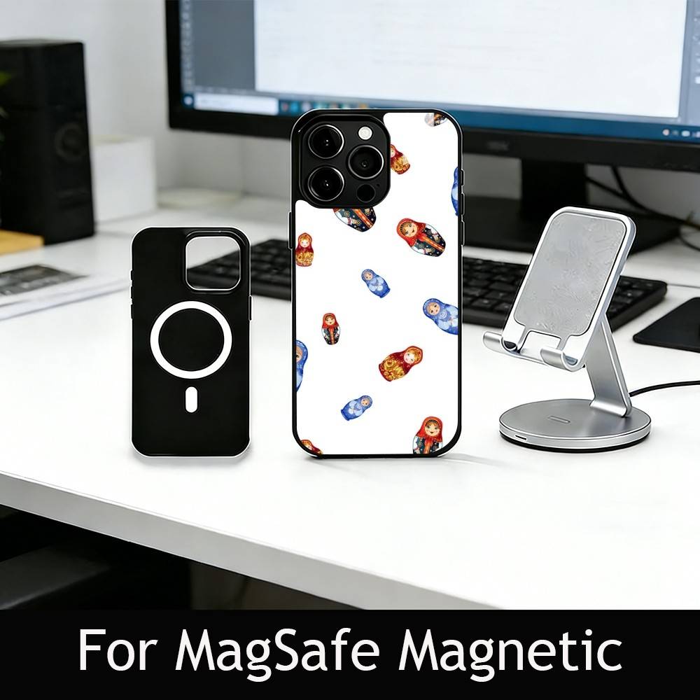 Adorable Russian Folk Art Doll Phone Case For iPhone17,16,15,14,13,12,11 Plus,Pro Magnetic For Magsafe Wireless Charging