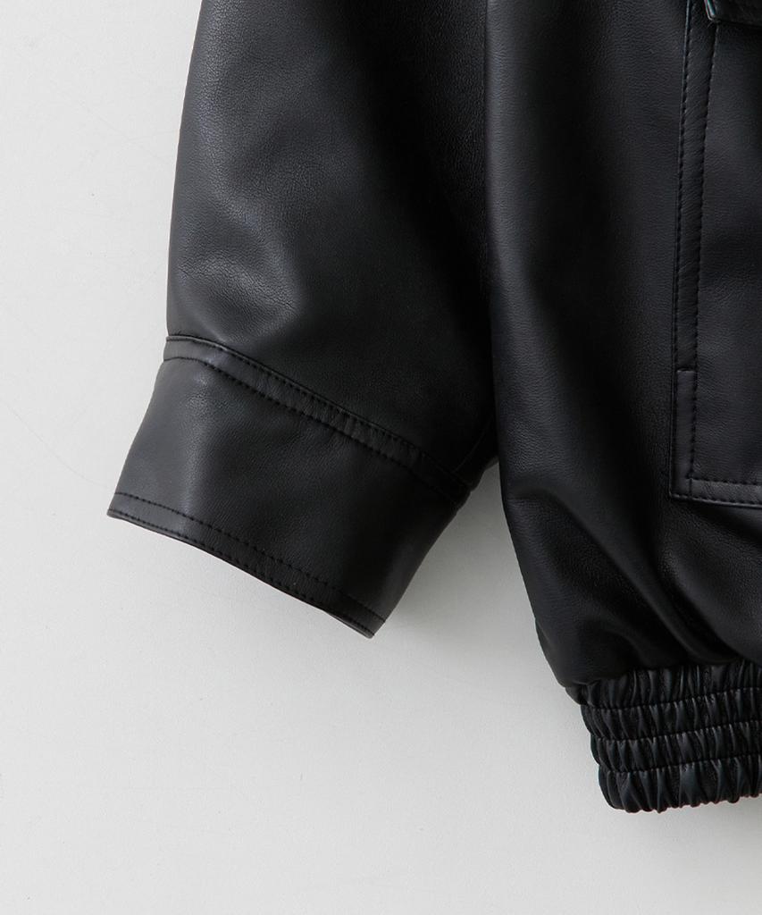 Lady Volume 622 Vegan Leather Shearling Jacket_Black