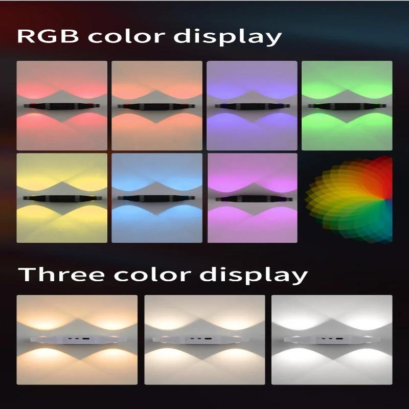 PIR Motion Sensor LED Wall Light Magnetic Night Light USB Rechargeable 3 Color RGB Remote Cabinet Lamp Stair Indoor Decor