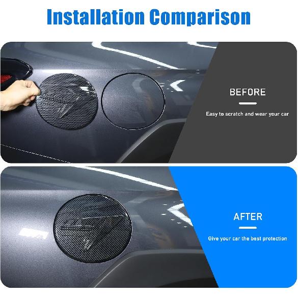 Fuel Tank Cover Trim for Subaru Outback 2021 2022 2023 2024 2025 Accessories, ABS Car Exterior Fuel Oil Filler Gas Tank Cap Trim 1Pcs, Carbon Fiber