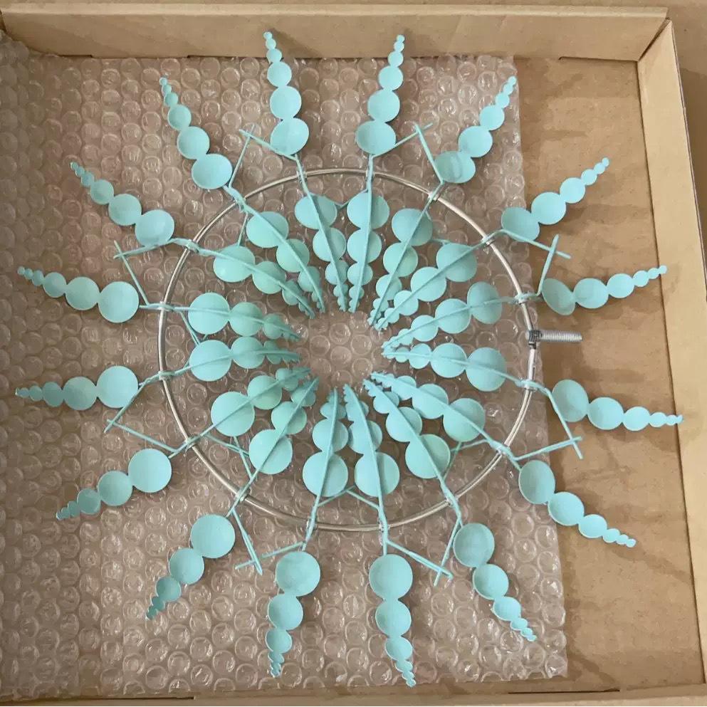 Металлический вращающийся ветряк-спиннер для декора сада синий