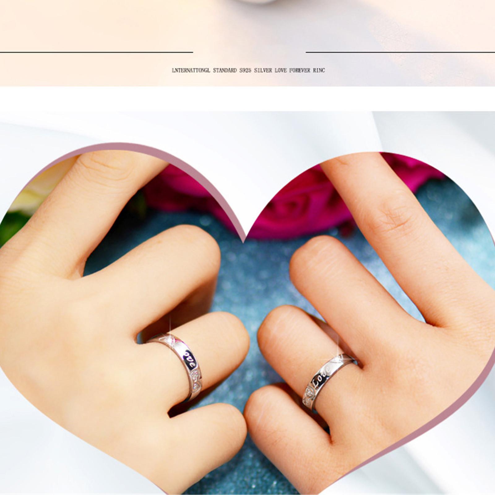 

(SU) Геометрические 925 мужских и женских колец пара ювелирные подарки