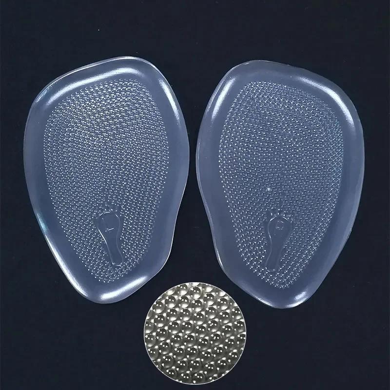 Silicone Pads for Women's Shoes Non-slip Inserts Self-adhesive Forefoot Heel Gel Insoles for Heels Shoe Anti-Slip Foot Pad