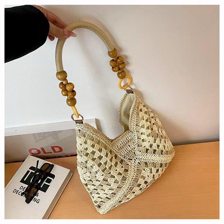 Large Capacity Woven Bag Women'S Summer Seaside Vacation Straw Bag Commuter Fashion Shoulder Tote Bag
