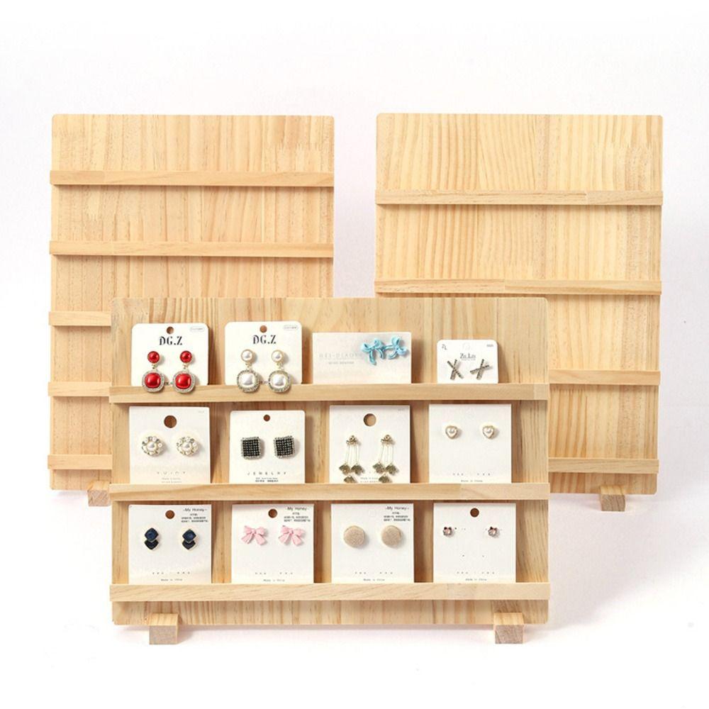 

Multi-functional Earring Necklace Display Rack Large-capacity Nail Art Storage Holder Nail Salon Light Brown-3 Layer
