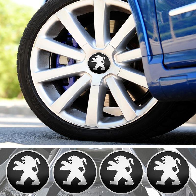 4pcs Premium 56+60mm PEUGEOT Wheel Center Hub Caps Auto Emblem Sticker c Badges (Fits 106/206/306/406/107/207/301/308/2008/3008)