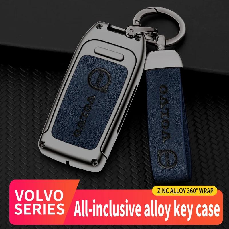 AABBG1 For Volvo XC40 XC60 XC70 XC90 V40 V60 V70 V90 S40 S60 S80 S90 C70 Car TPU Zinc Alloy Key Case Bag Car Key Chain Metal Key Shell